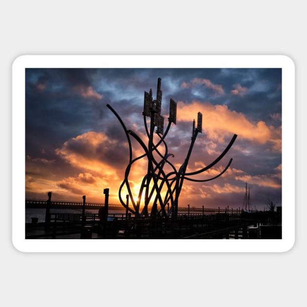 The Spirit of the Staithes at sunrise Sticker by Violaman
